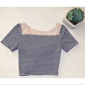 Lucca Couture Striped Crop Top